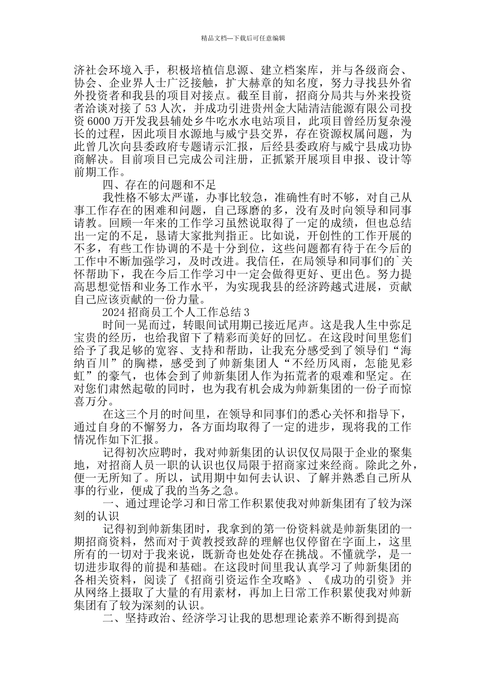 2024招商个人工作总结范文5篇_第3页