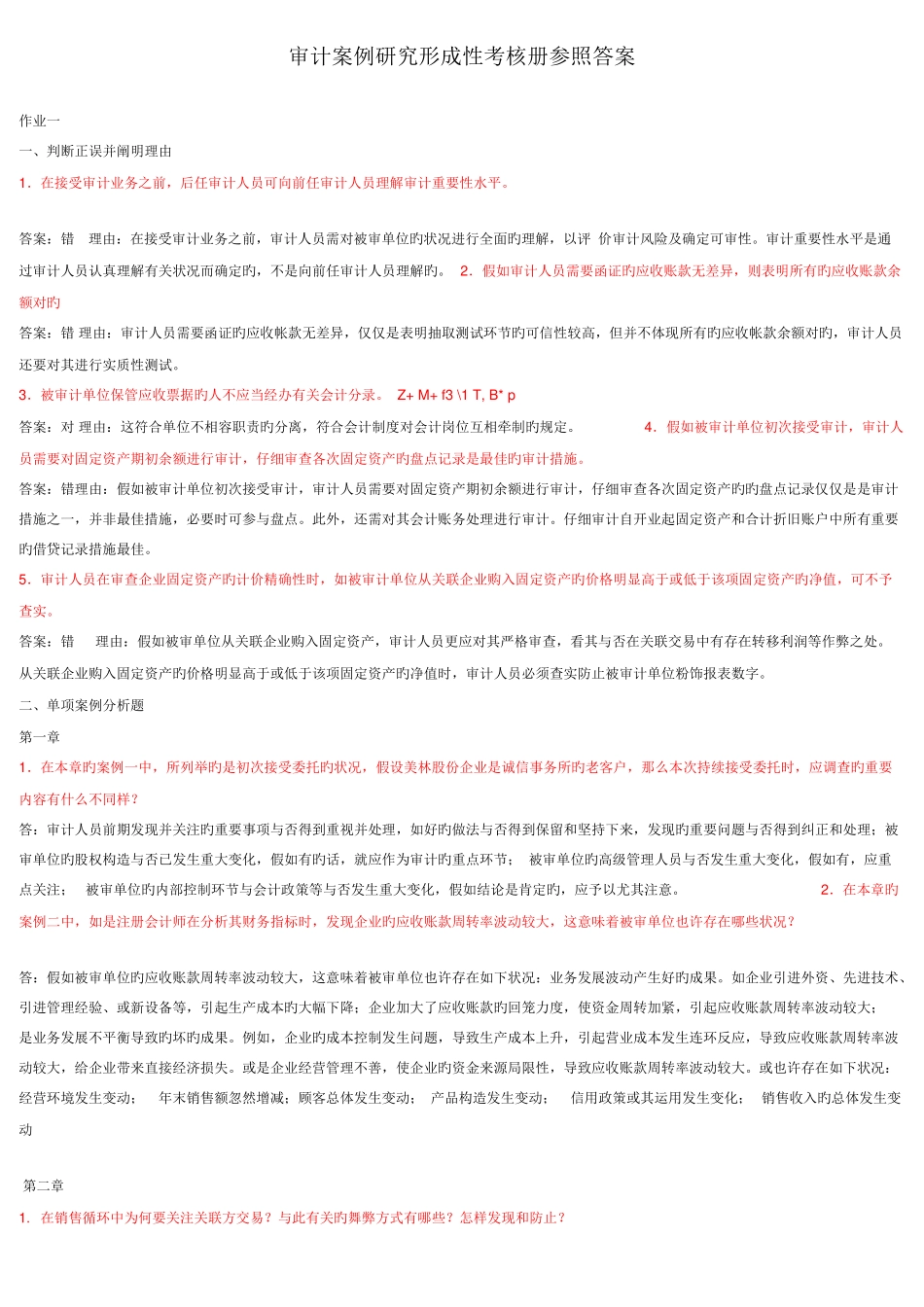 2025年审计案例研究形成性考核册参考答案_第1页