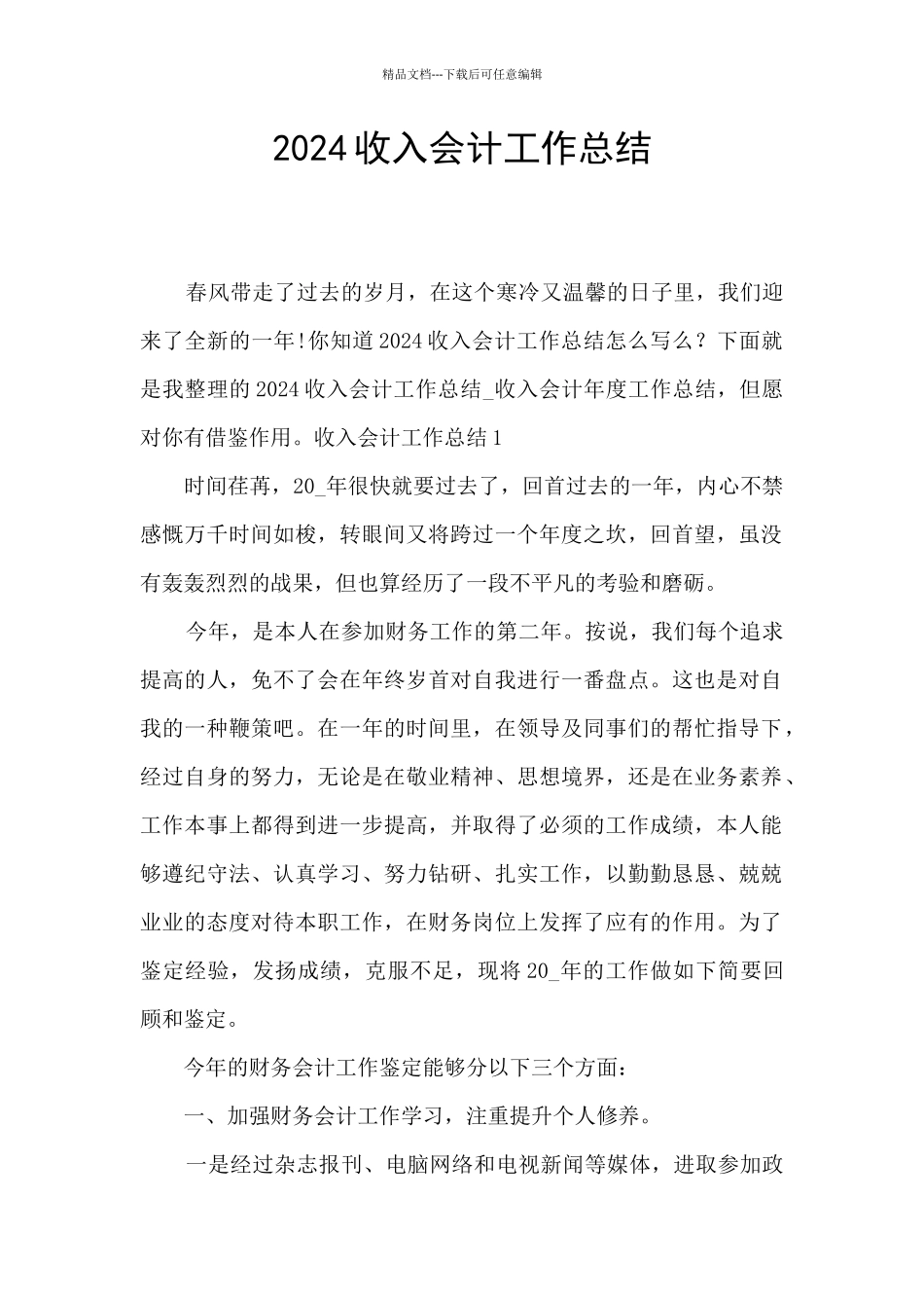 2024收入会计工作总结_第1页