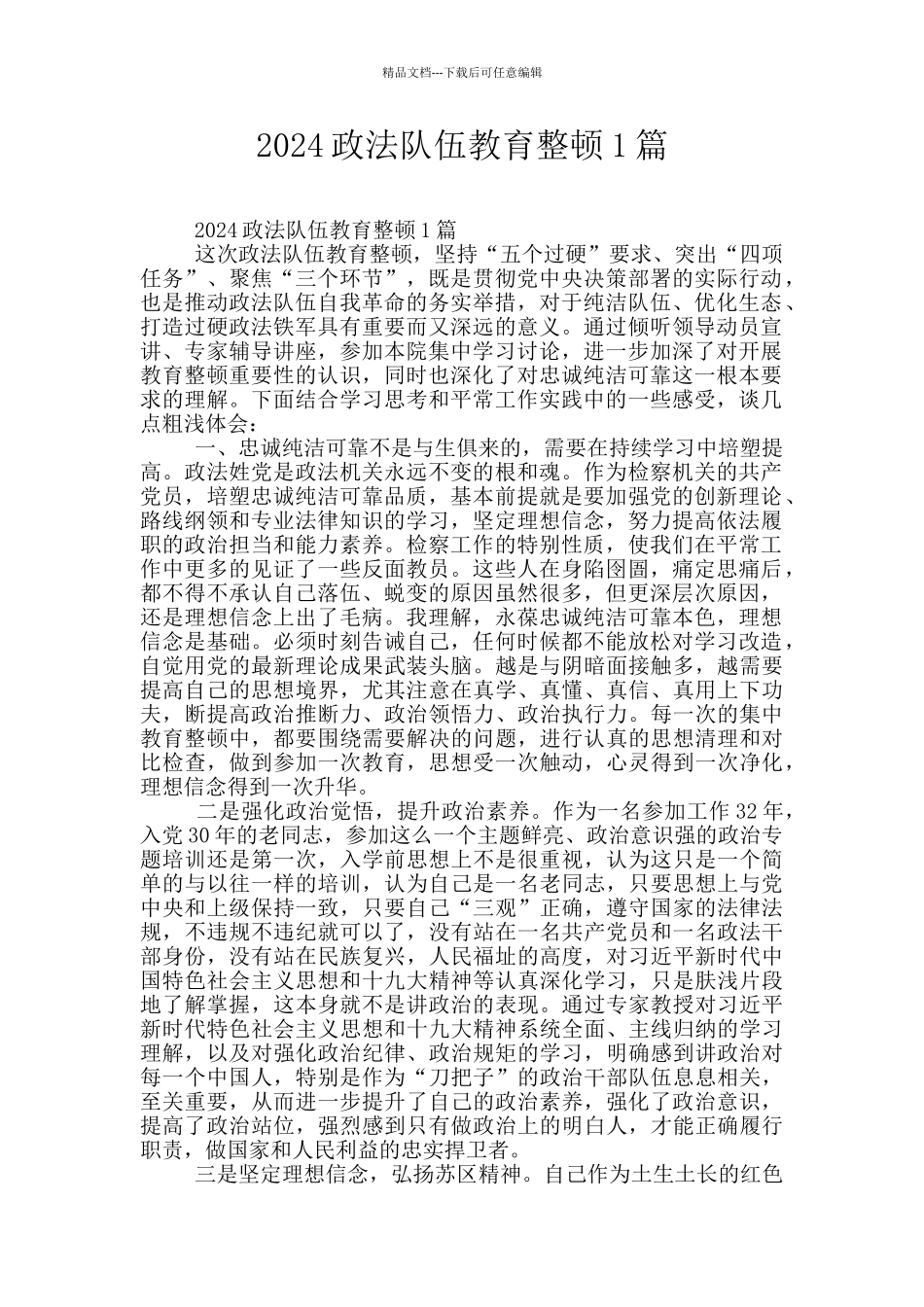 2024政法队伍教育整顿1篇_第1页