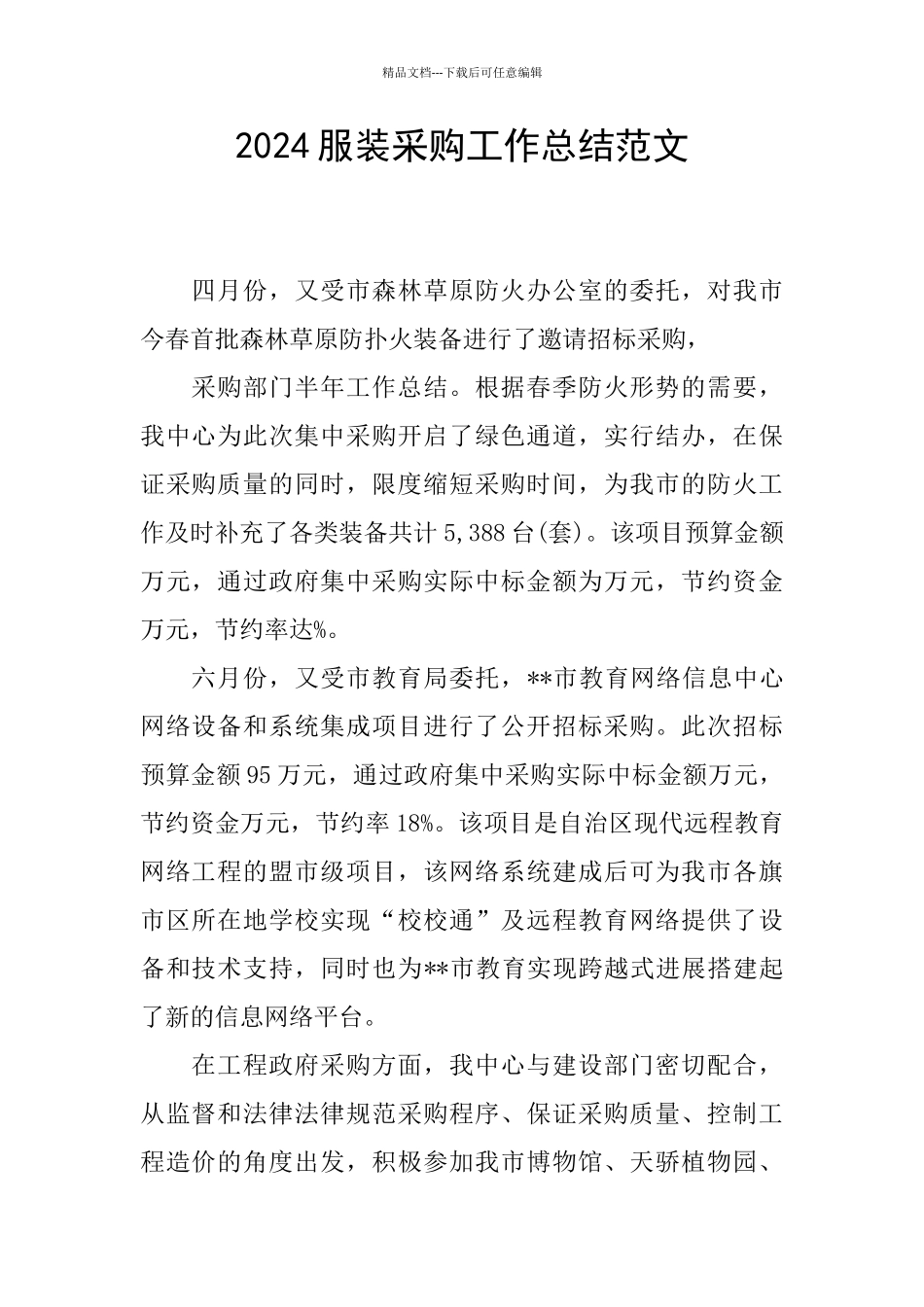 2024服装采购工作总结范文_第1页