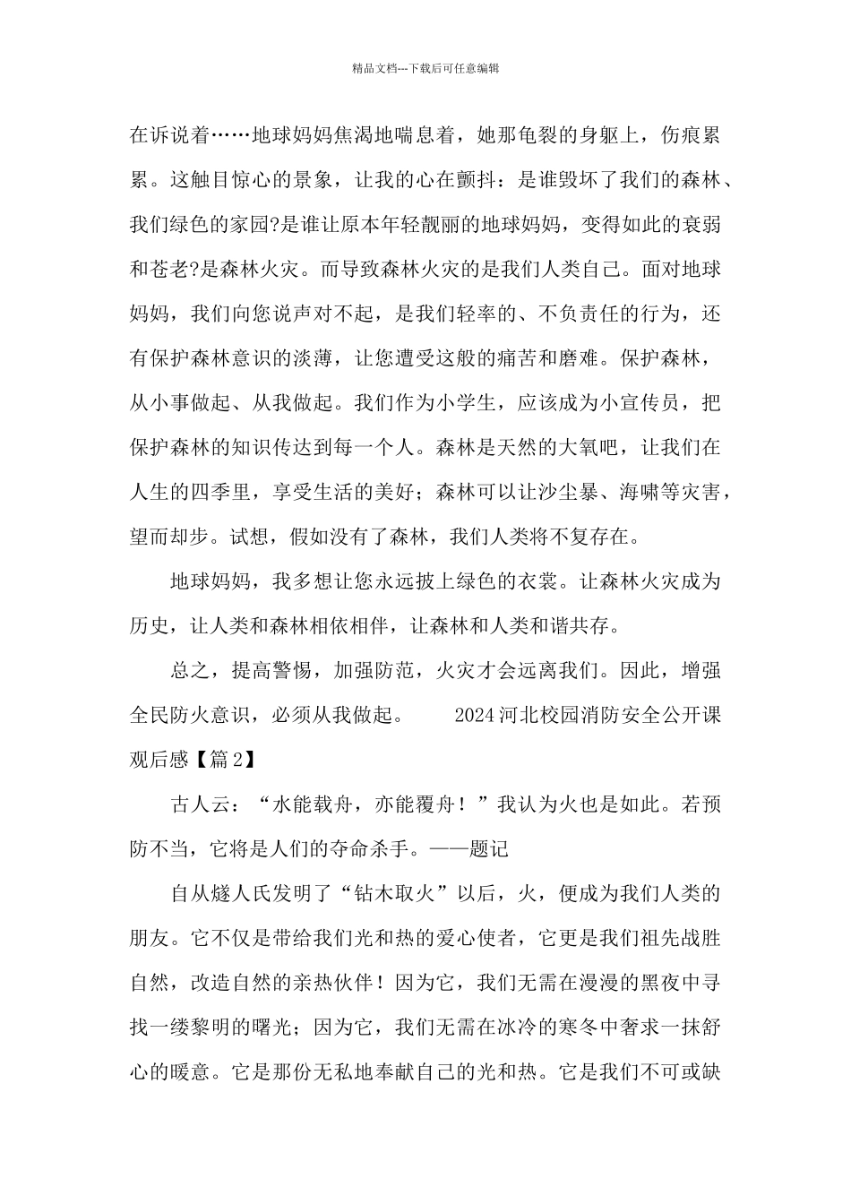 2024河北校园消防安全公开课个人观后感4篇_第2页