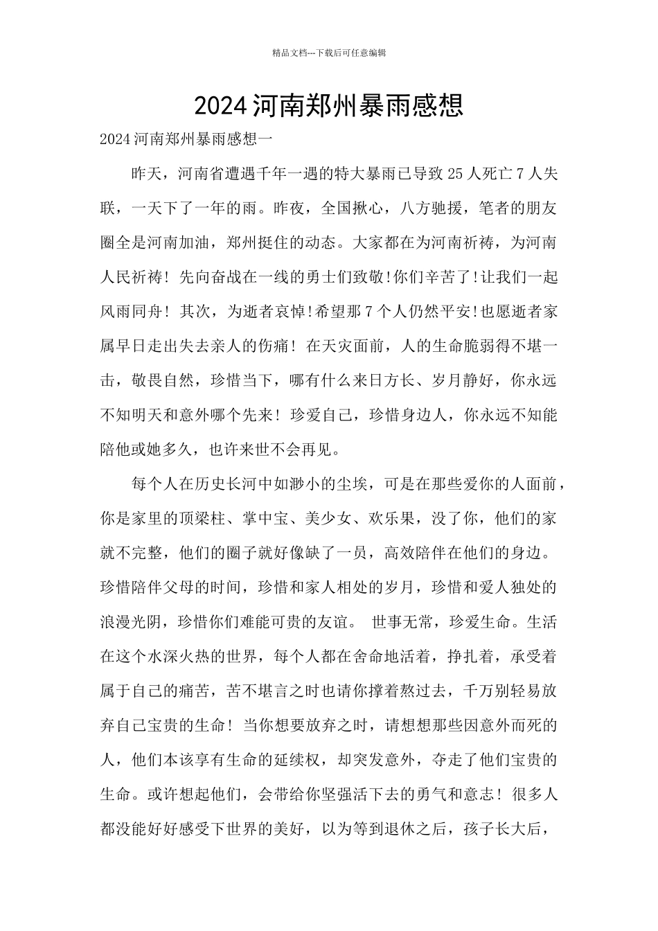 2024河南郑州暴雨感想_第1页