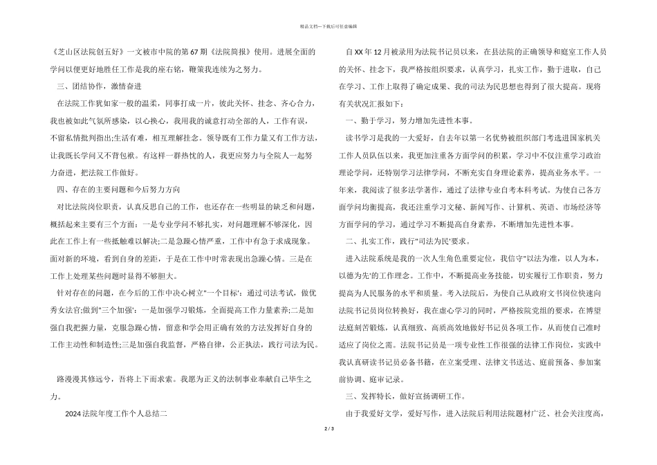 2024法院年度工作个人总结_第2页