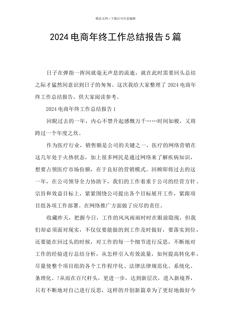 2024电商年终工作总结报告5篇_第1页