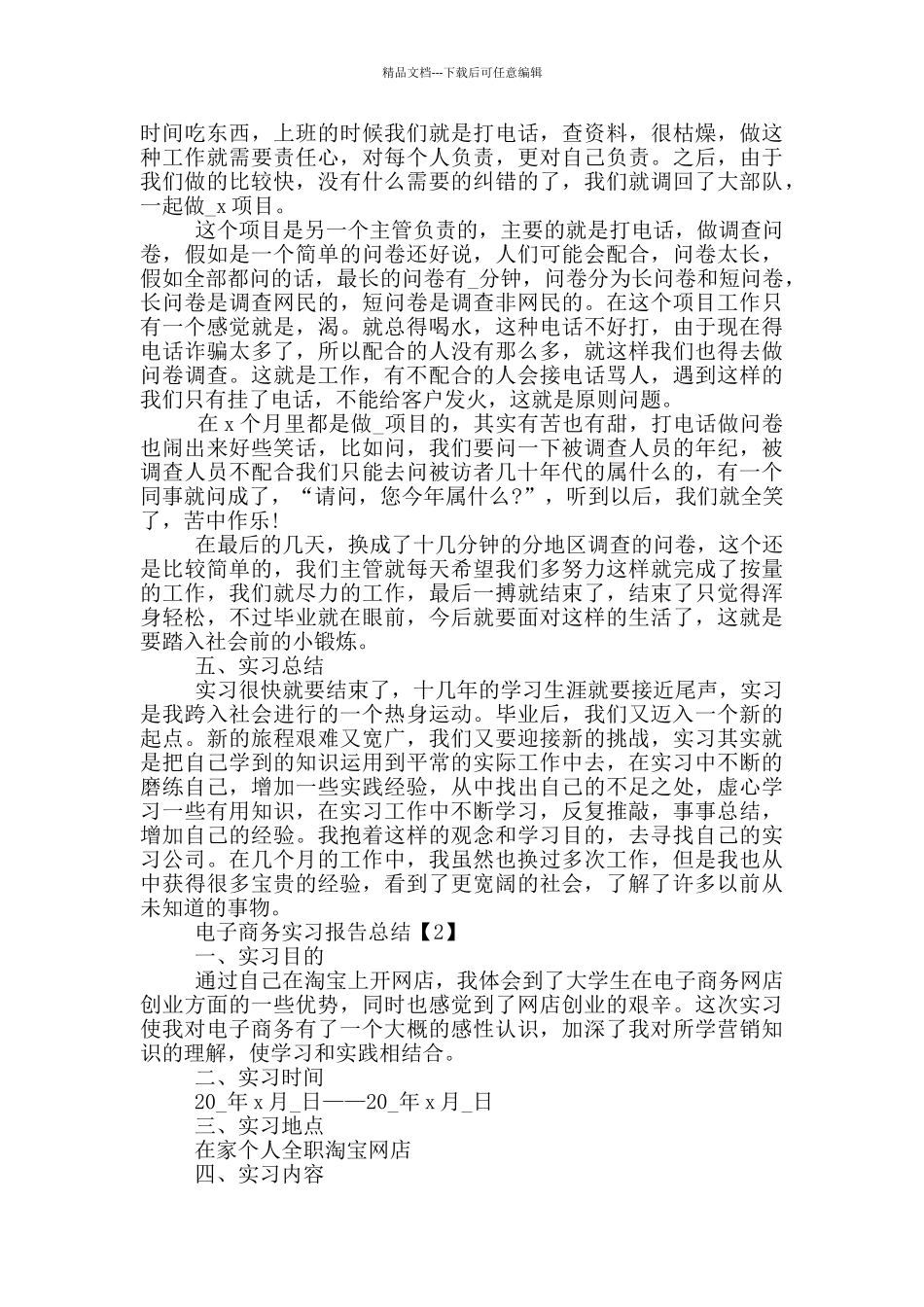 2024电子商务实习报告总结_第2页