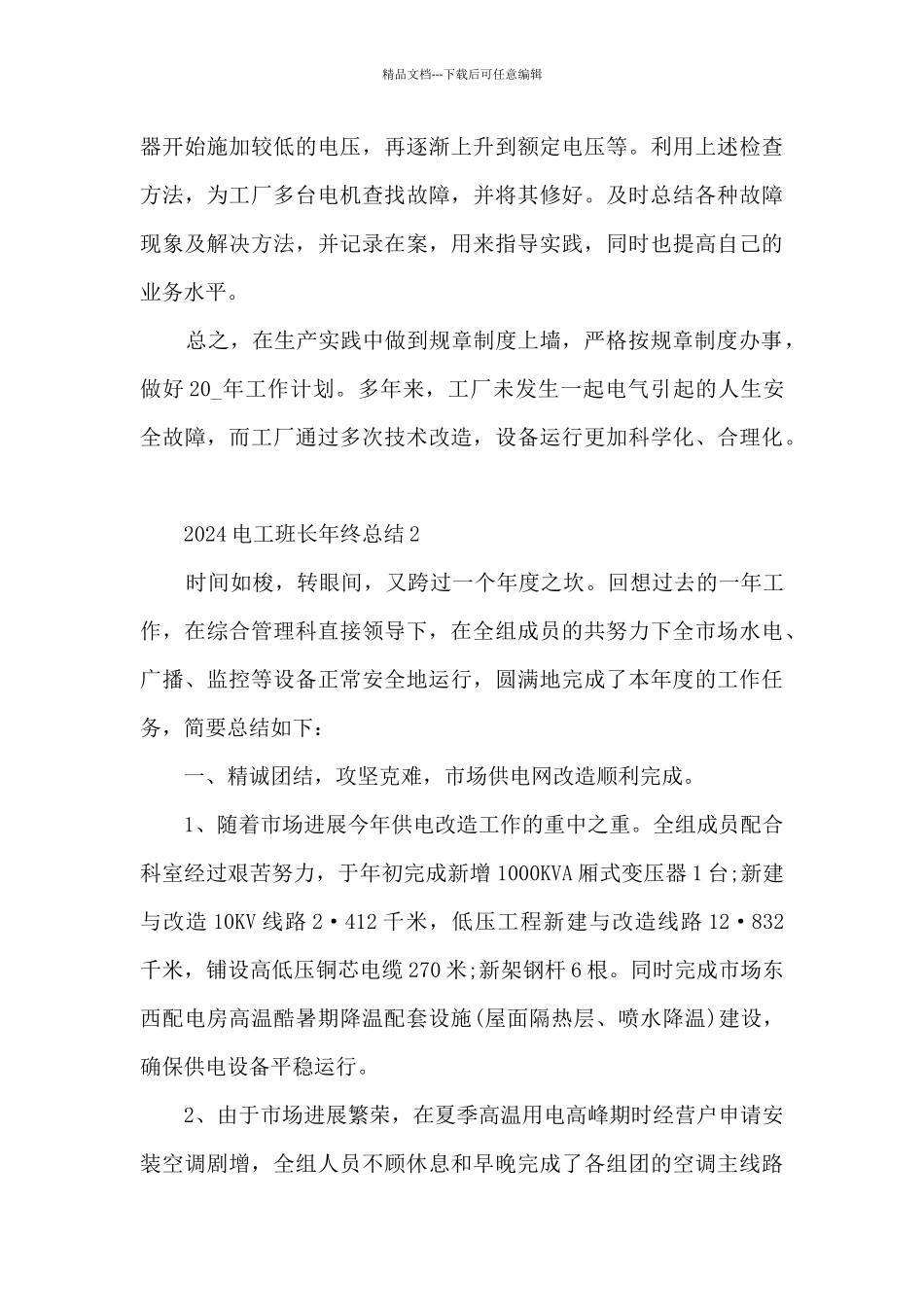 2024电工班长年终总结5篇_第3页