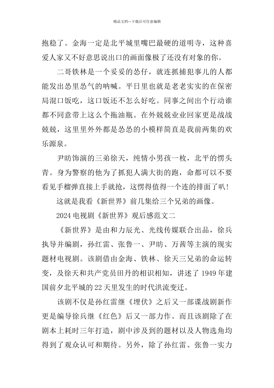 2024电视剧《新世界》观后感范文五篇_第2页