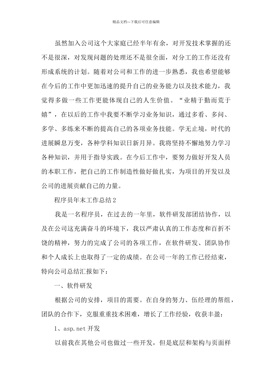 2024程序员年末工作总结模板五篇_第3页