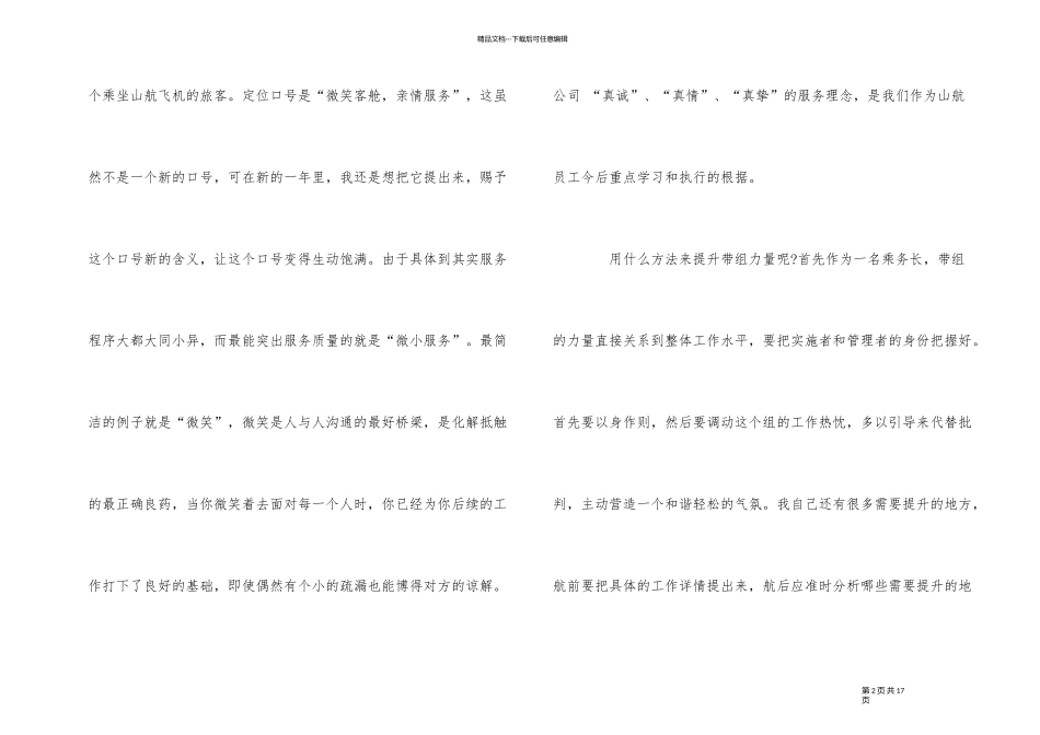 2024空姐个人工作总结_第2页