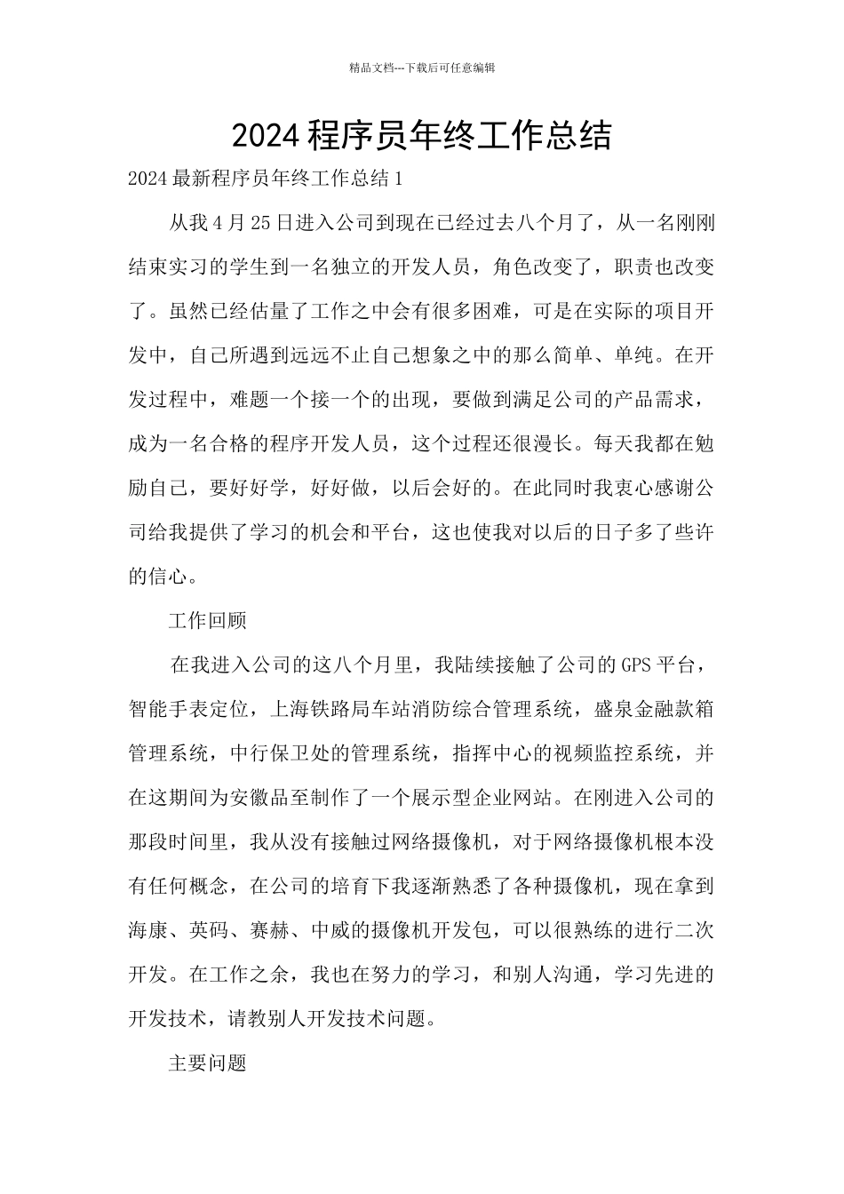 2024程序员年终工作总结_第1页