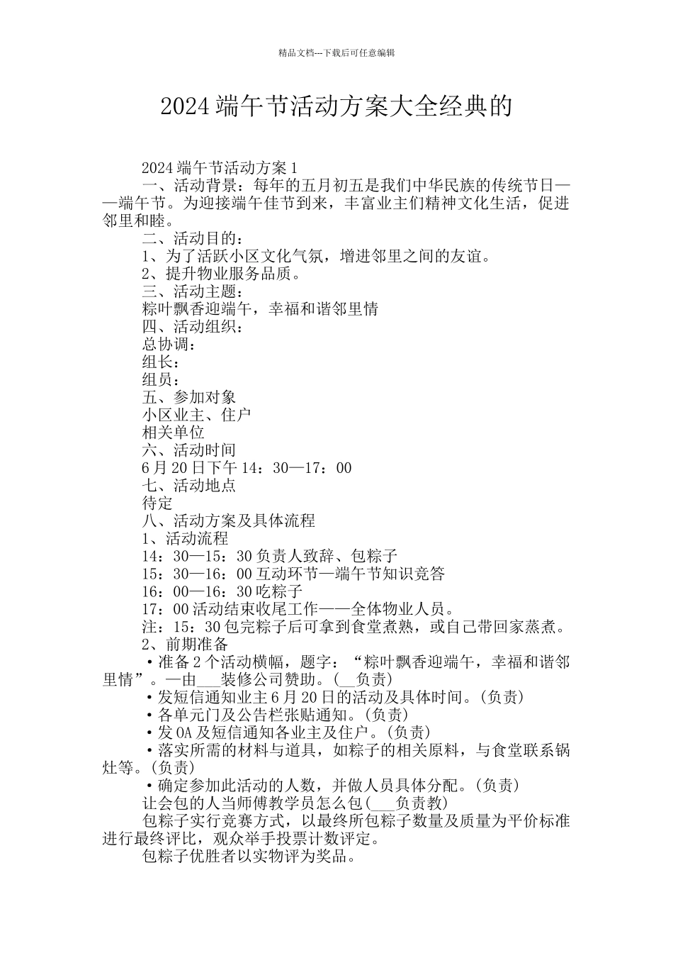 2024端午节活动方案大全经典的_第1页