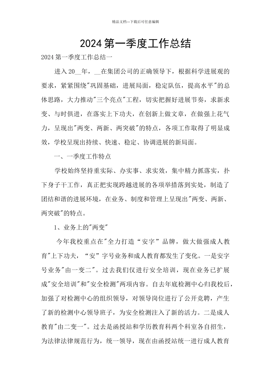 2024第一季度工作总结_第1页