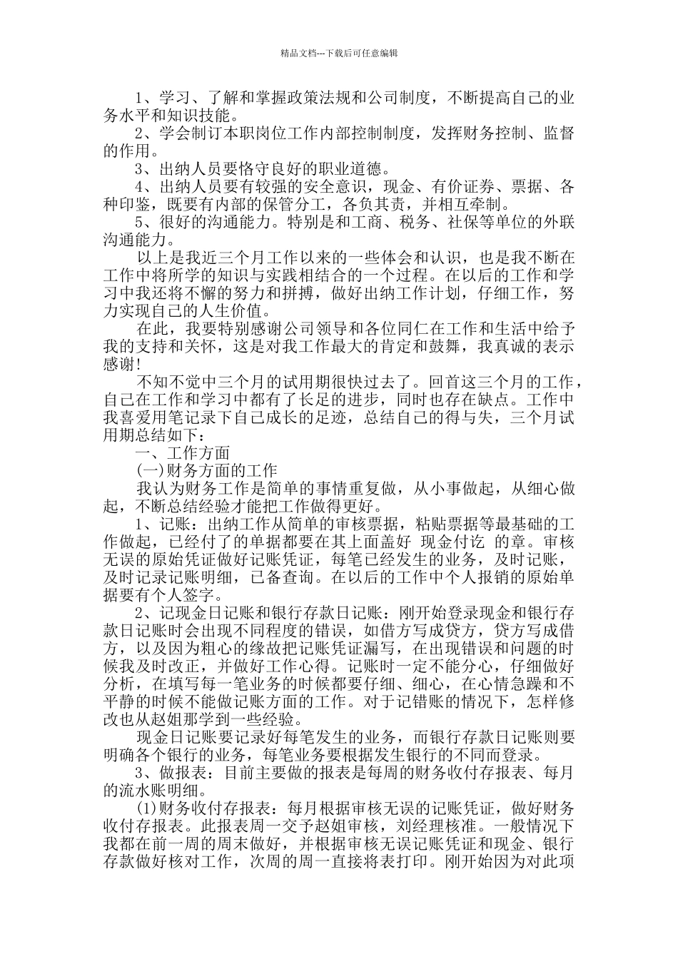 2024精选财务试用期转正个人总结3篇_第2页
