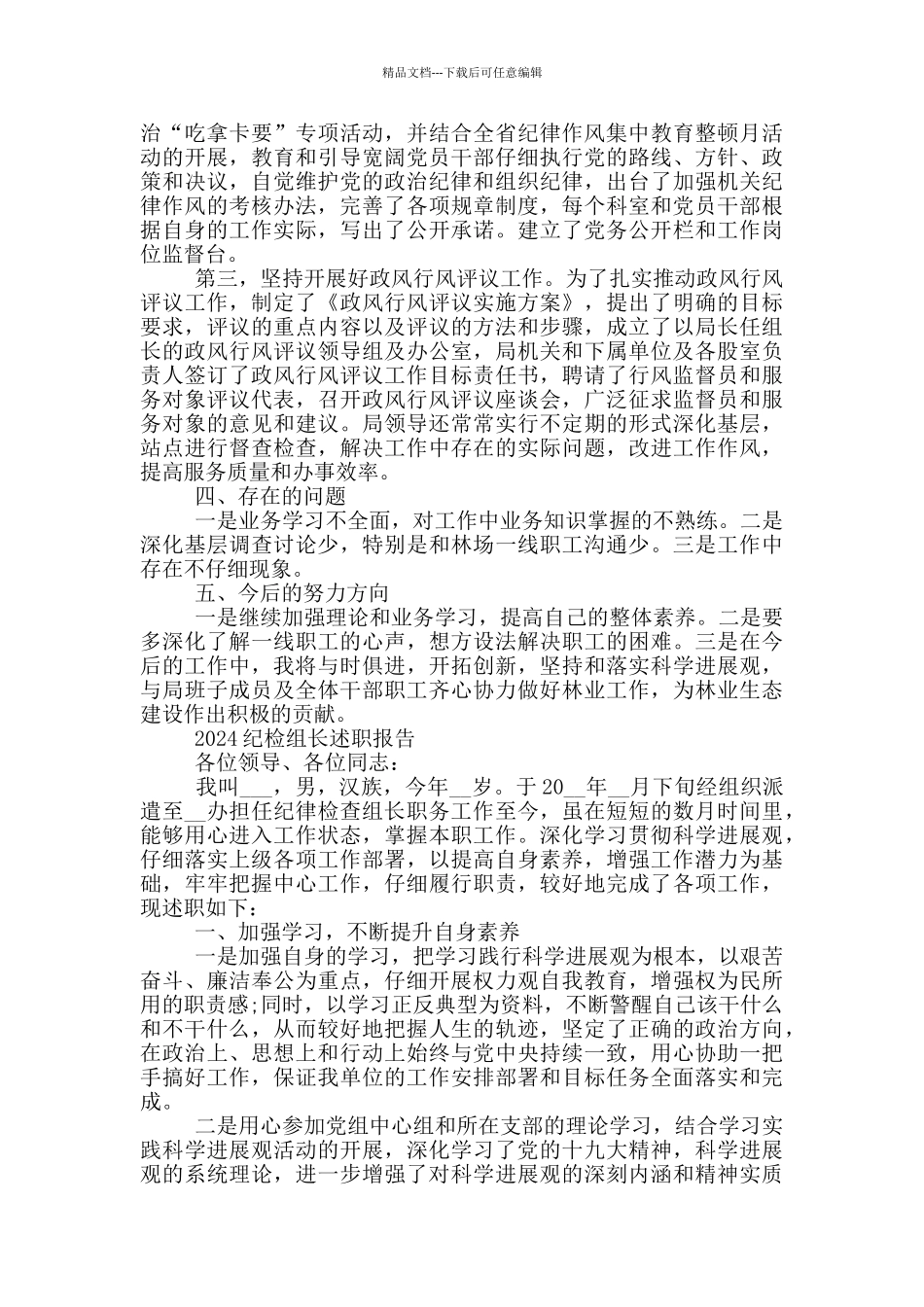 2024纪检组长述职报告_第2页