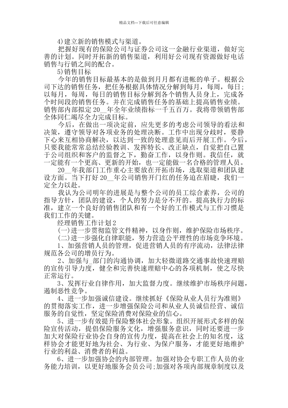 2024经理销售工作计划最新精选_第3页