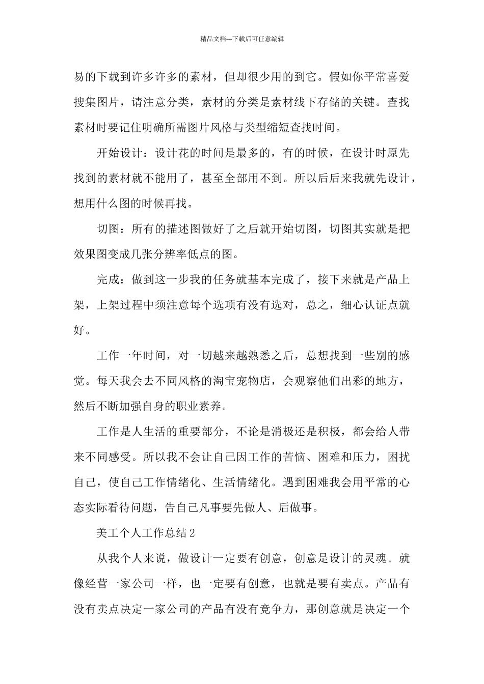 2024美工个人工作总结优秀_第2页
