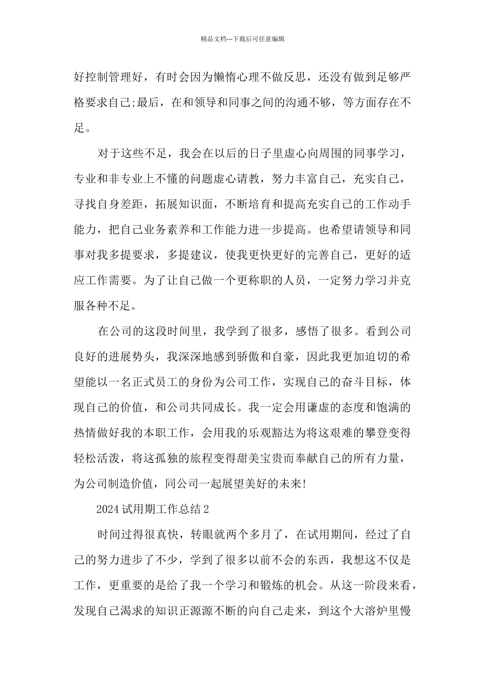 2024试用期工作总结7篇_第3页