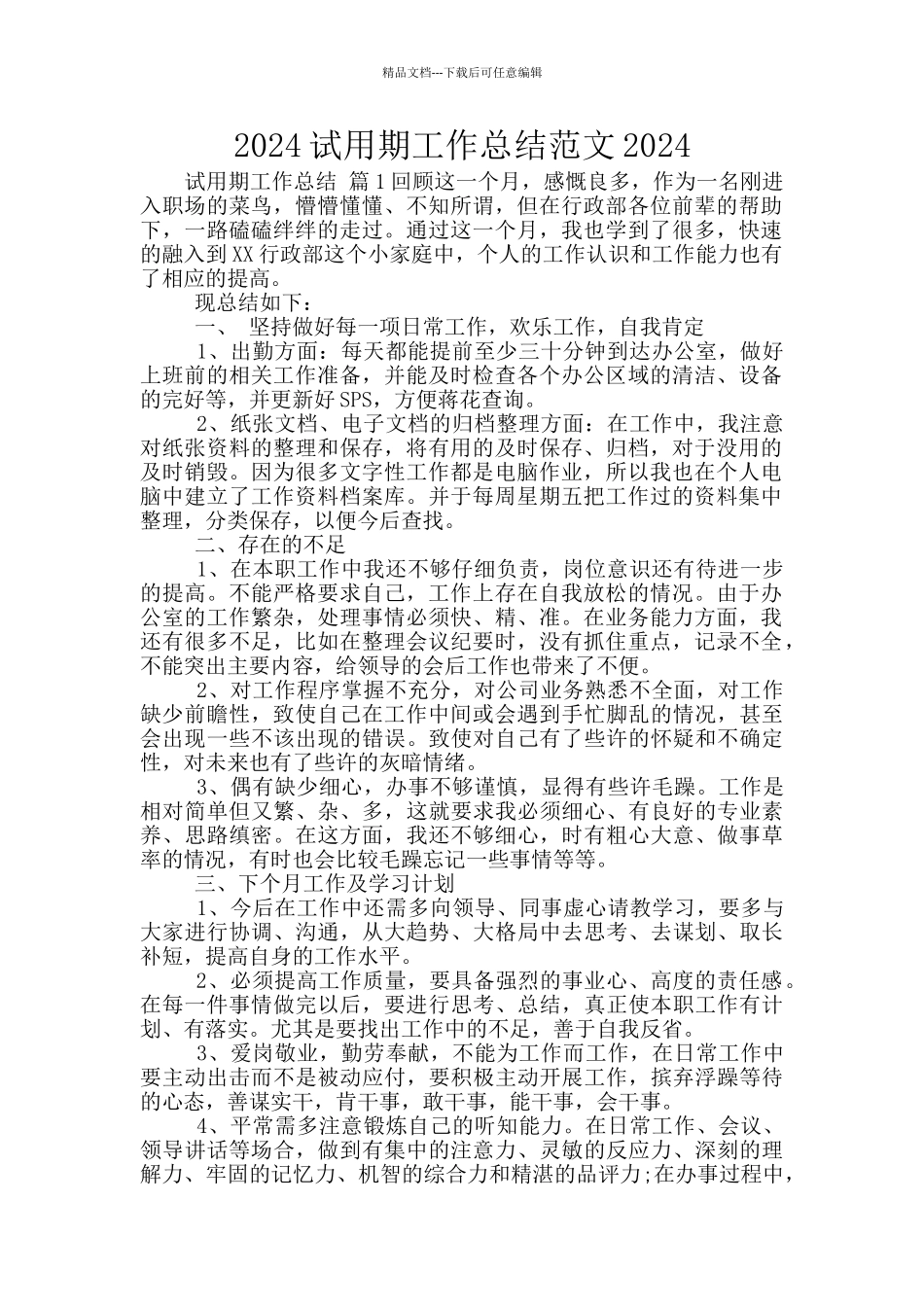 2024试用期工作总结范文2024_第1页