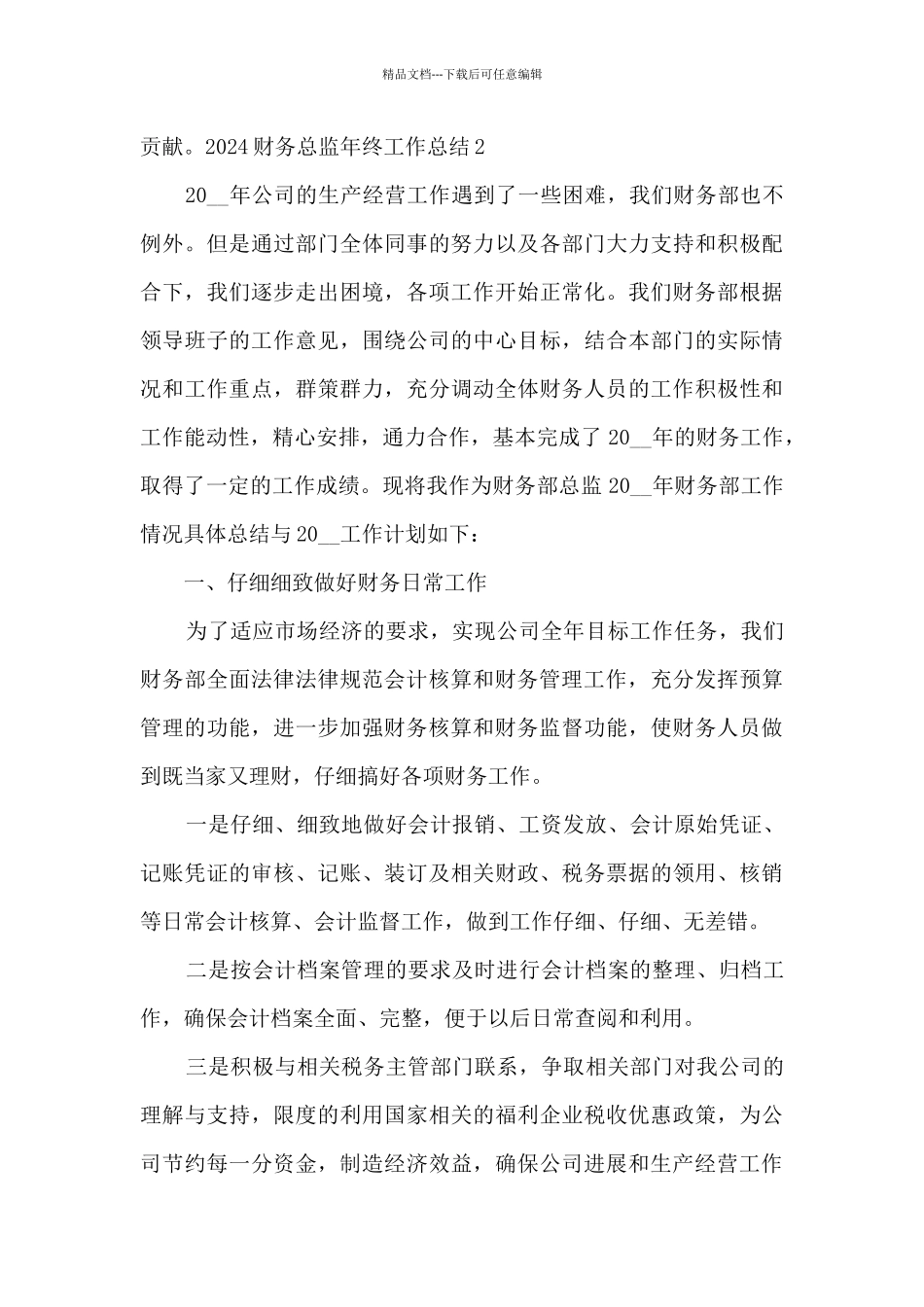 2024财务总监年终工作总结_第3页