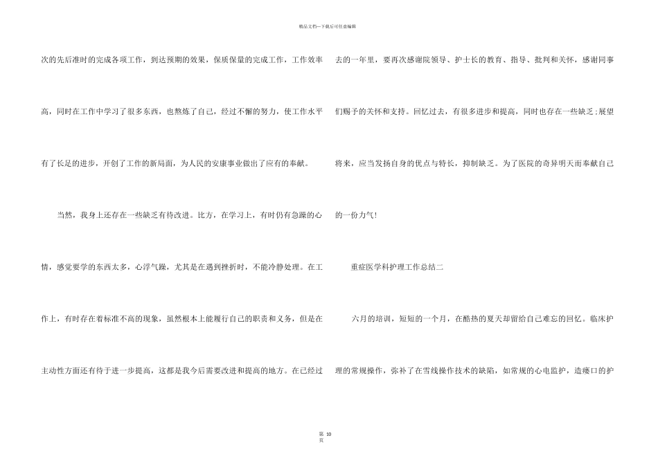 2024重症医学科护理工作总结_第3页