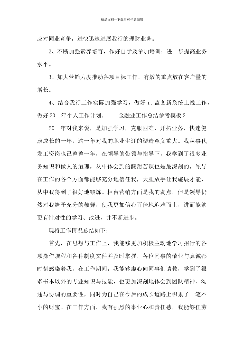 2024金融业工作总结参考模板_第3页