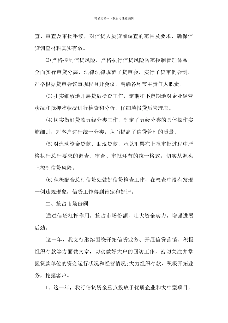 2024银行信贷员年终工作总结_第2页