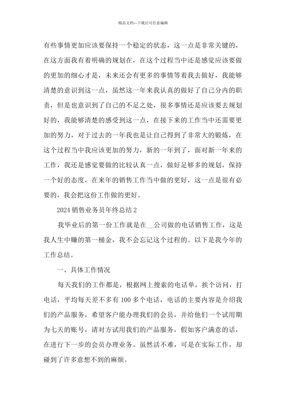 2024销售业务员年终总结_第2页