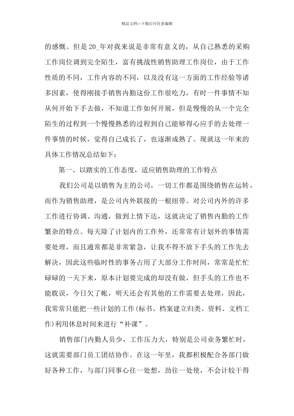 2024销售助理年终工作总结多篇_第3页