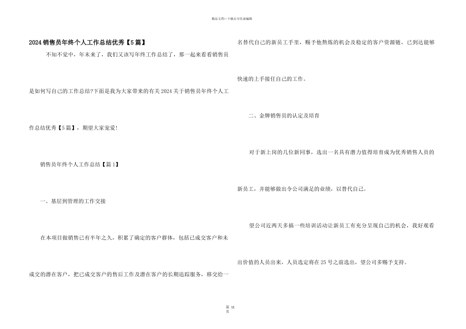 2024销售员年终个人工作总结优秀_第1页