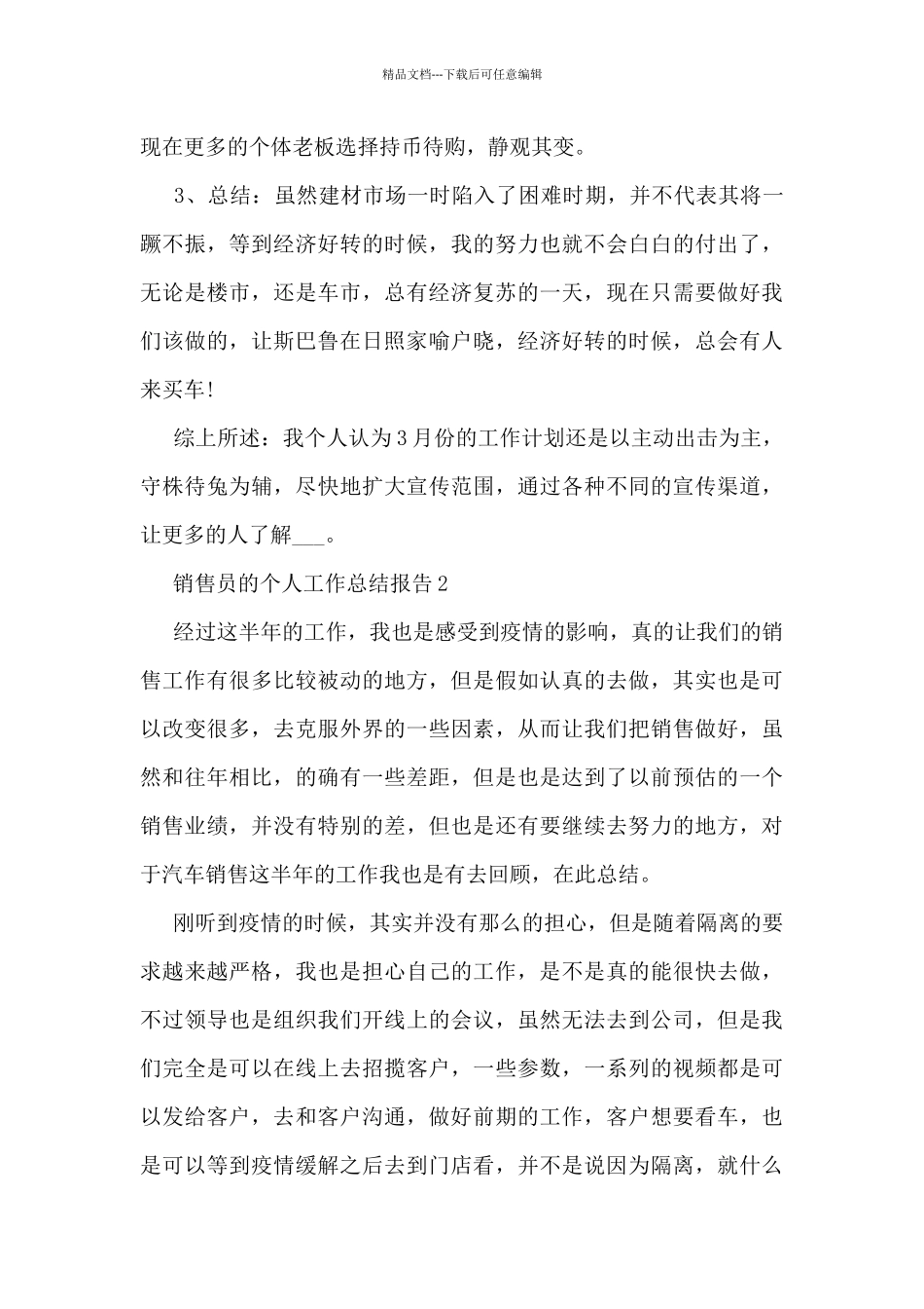 2024销售员的个人工作总结报告10篇_第2页