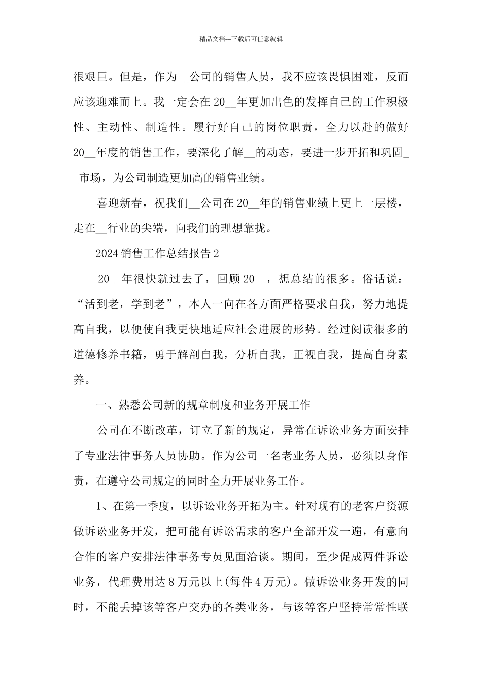 2024销售工作总结报告5篇_第3页