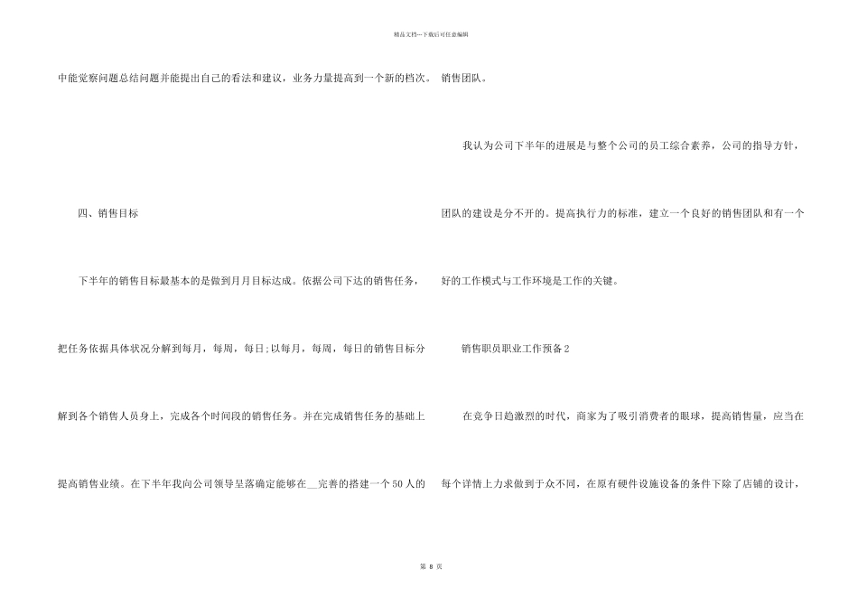 2024销售职员职业工作计划_第2页