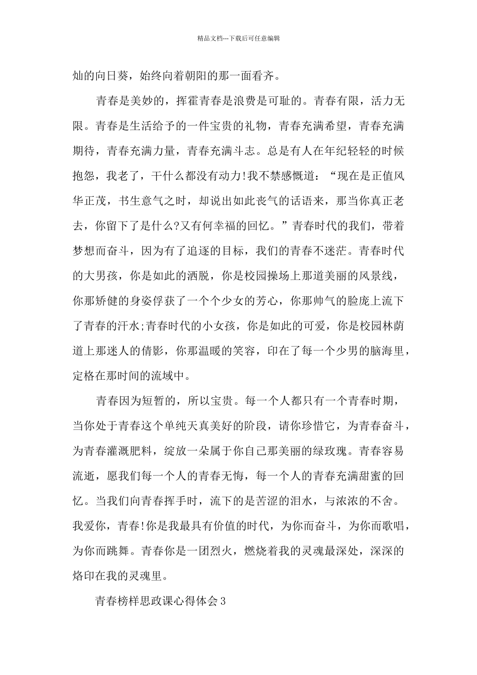 2024青春榜样思政课心得体会范文8篇_第3页