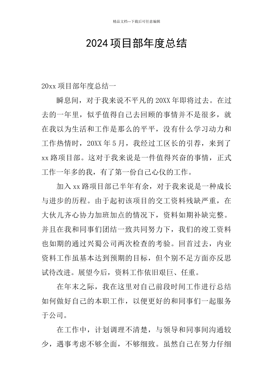 2024项目部年度总结_第1页