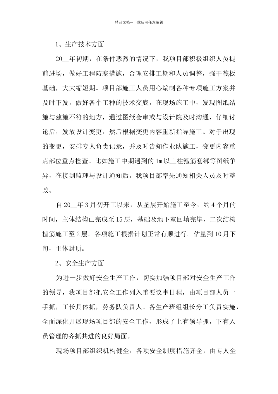 2024项目部年终工作总结范文5篇_第2页