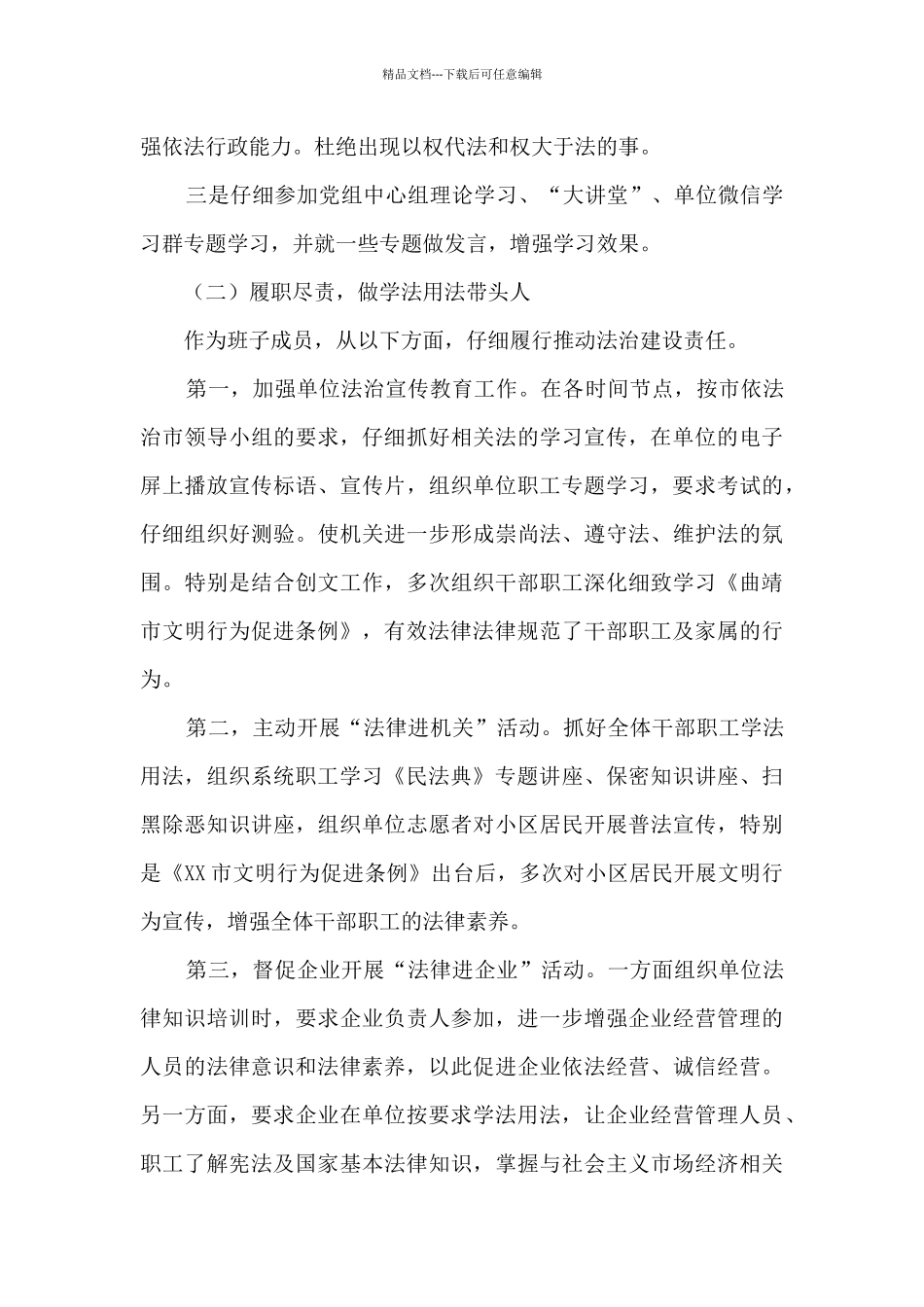 202领导个人述法报告优秀17篇_第2页