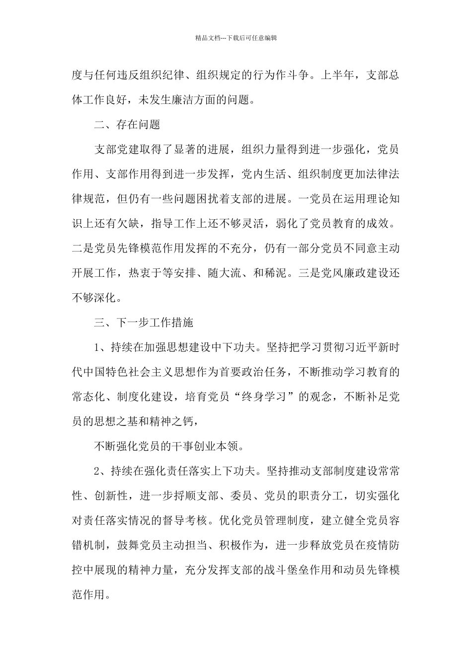 20XX年上半年XXXX党支部党建工作总结_第2页