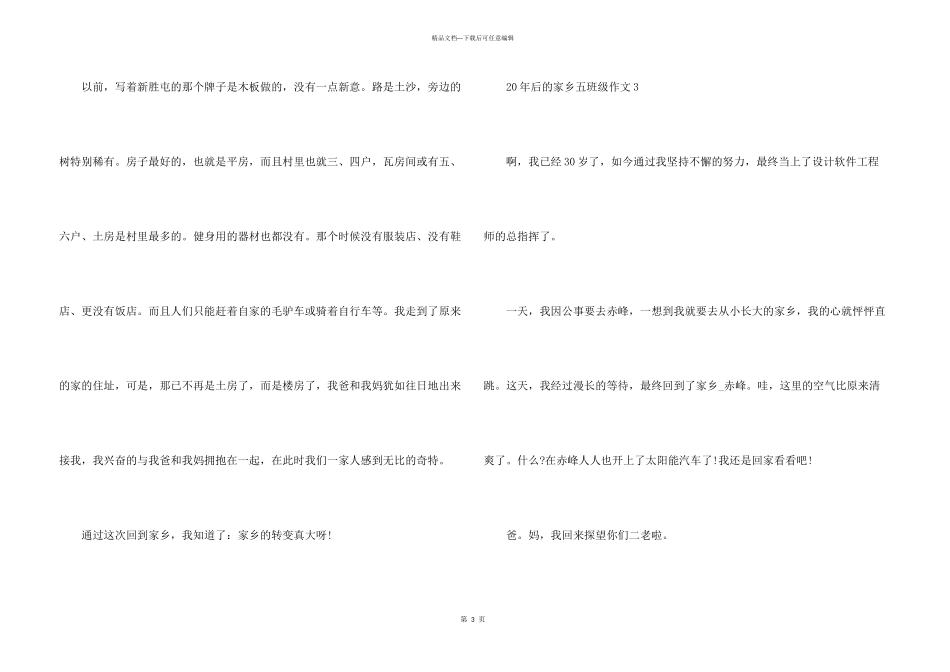 20年后的家乡五年级_第3页
