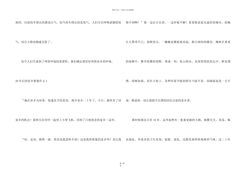 20年后的家乡想象15篇_第3页