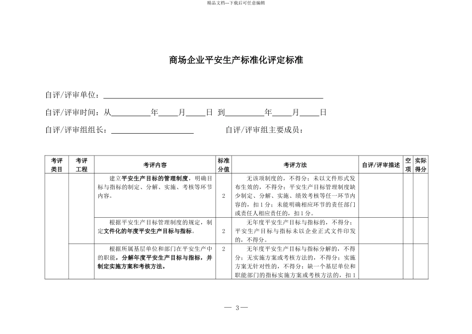 22商场企业安全生产标准化评定标准_第3页