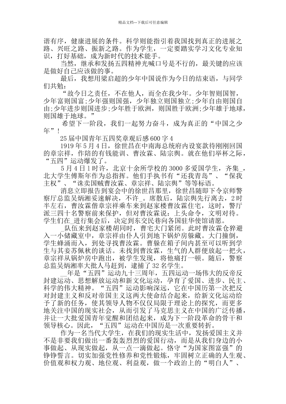 25届中国青年五四奖章观后感600字优秀_第3页