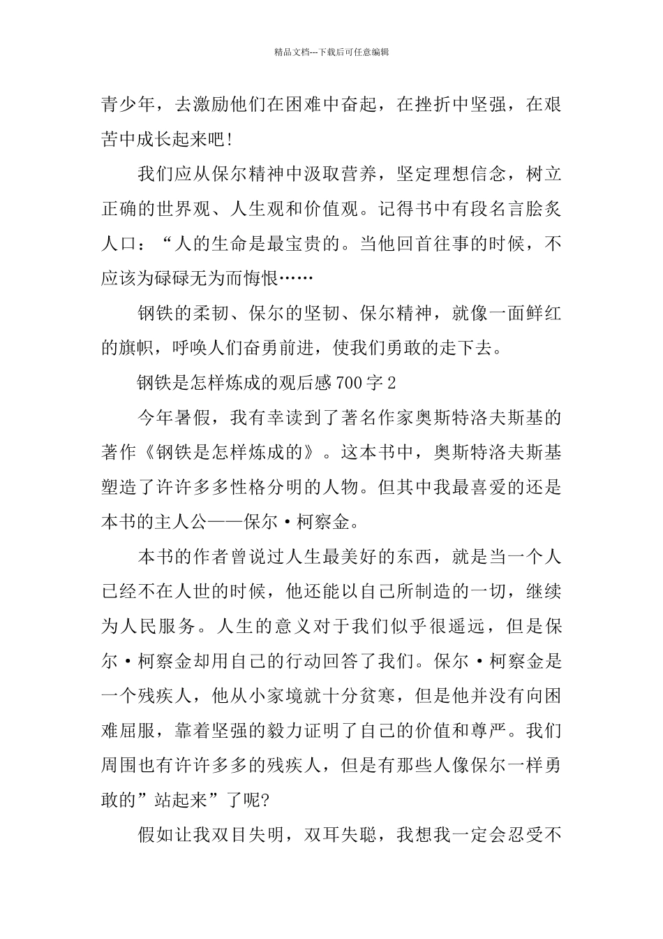 3则《钢铁是怎样炼成的》观后感700字分享_第3页