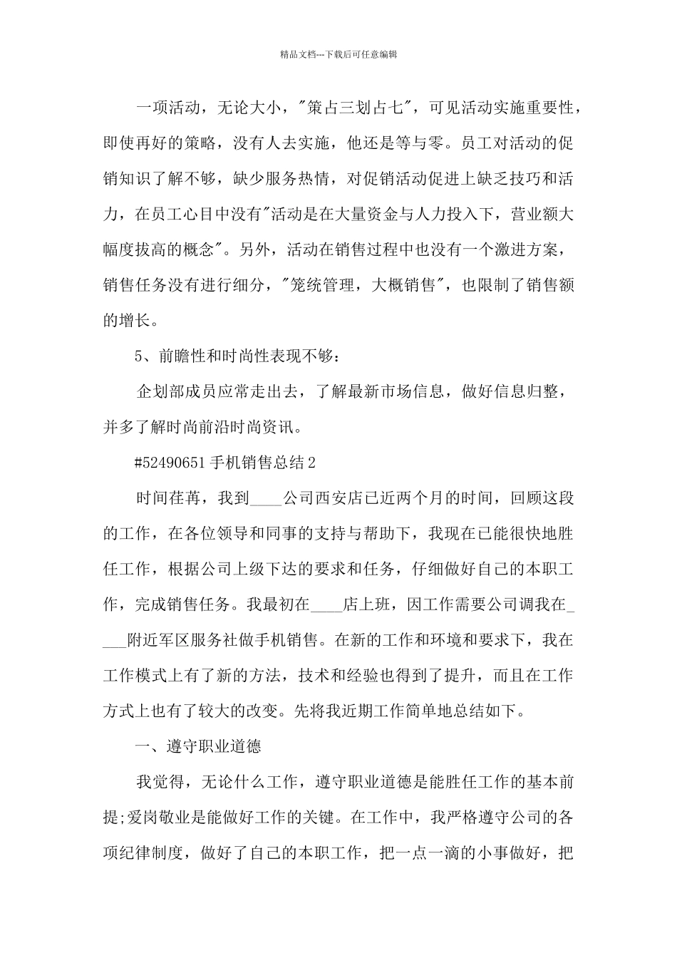 51手机销售总结最新3篇_第3页