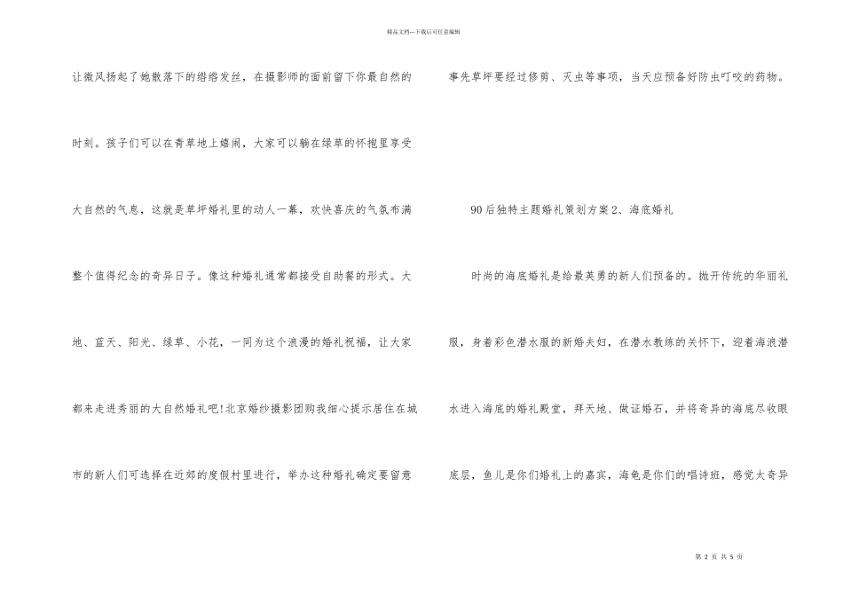 90后个性主题婚礼策划方案_第2页
