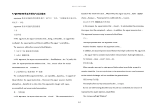 Argument模板和漂亮句型的整理