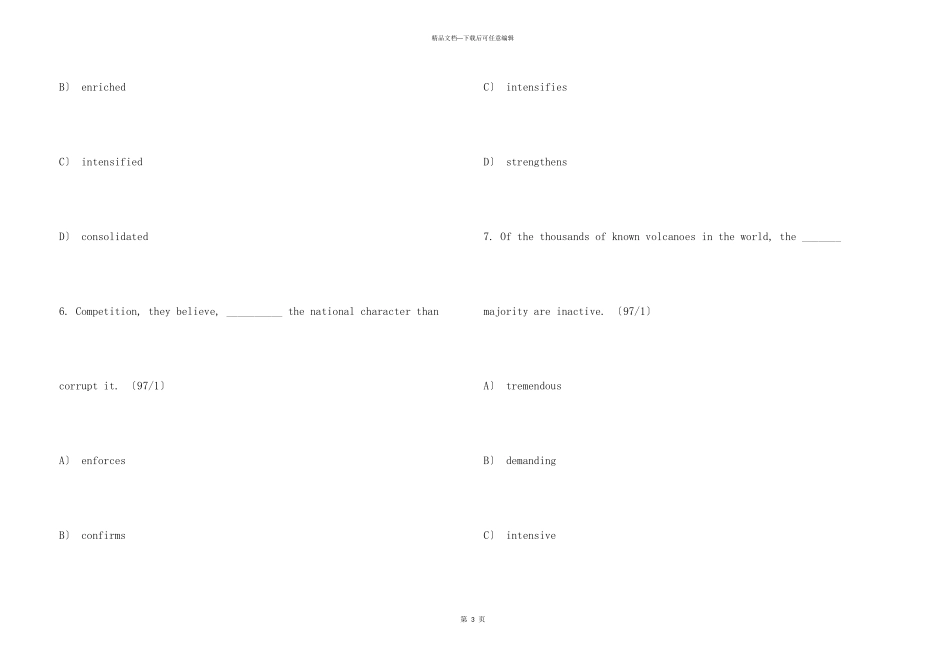 CET6真题高频词汇大解析（七）_第3页