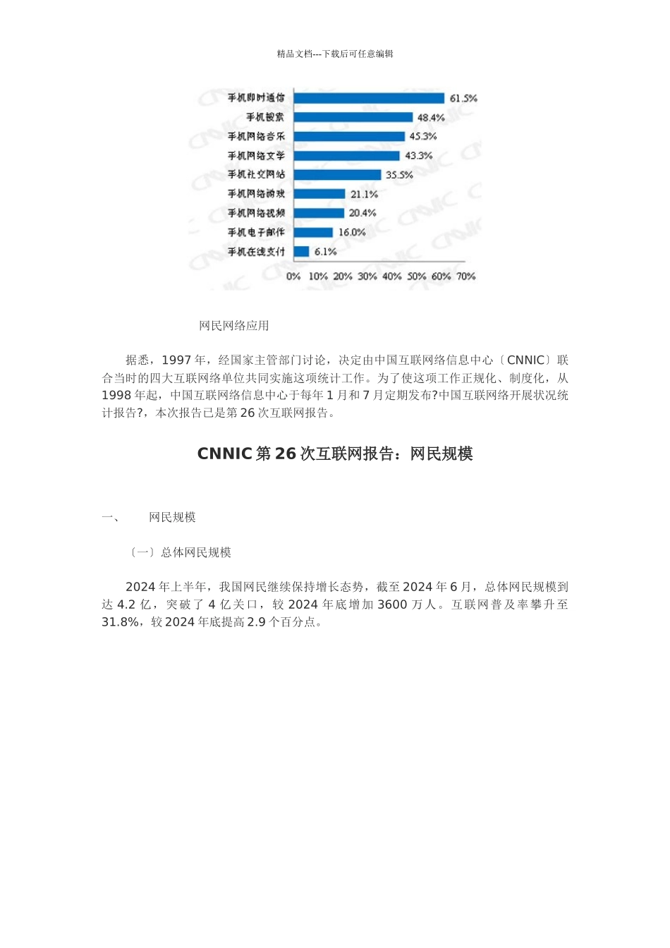 CNNIC第26次中国互联网络发展状况统计报告_第3页