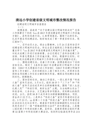清远小学创建省级文明城市整改情况报告_1