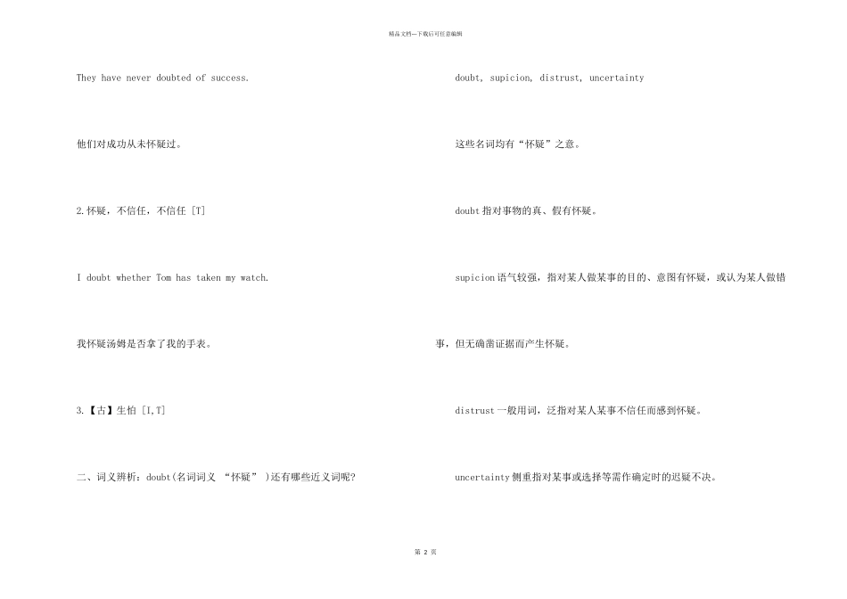 doubt的用法全解析_第2页